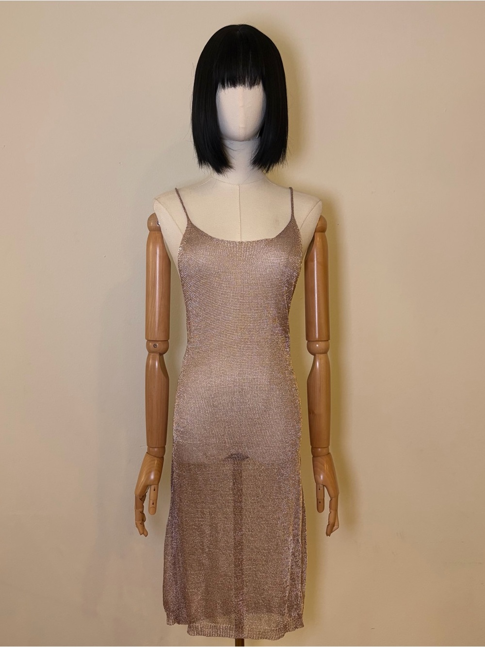 NWT Love ❤️ Sense Metallic Chainmail Dress L